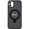 Guess GUHMN61HRSGSK iPhone 11 / XR 6.1 musta kovakotelo rengasteline Script Glitter MagSafe