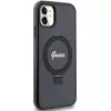 Guess GUHMN61HRSGSK iPhone 11 / XR 6.1 musta kovakotelo rengasteline Script Glitter MagSafe