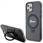 Guess GUHMP12MHRSGSK iPhone 12/12 Pro 6.1 kovakotelo rengasteline Script Glitter MagSafe musta