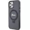 Guess GUHMP12MHRSGSK iPhone 12/12 Pro 6.1 kovakotelo rengasteline Script Glitter MagSafe musta