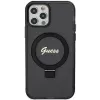 Guess GUHMP12MHRSGSK iPhone 12/12 Pro 6.1 kovakotelo rengasteline Script Glitter MagSafe musta