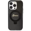 Guess GUHMP14XHRSGSK iPhone 14 Pro Max 6.7 musta kovakotelo rengasteline Script Glitter MagSafe
