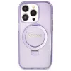 Guess GUHMP13LHRSGSU iPhone 13 Pro / 13 6,1 inch violetti kovakotelo rengasteline Script Glitter MagSafe
