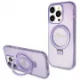 Guess GUHMP14LHRSGSU iPhone 14 Pro 6.1 kovakotelo rengasteline Script Glitter MagSafe violetti