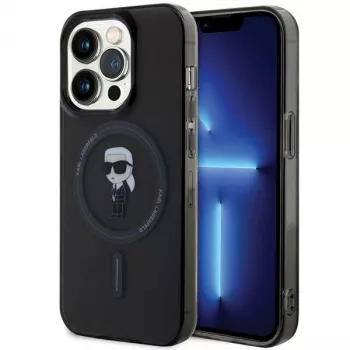 Karl Lagerfeld MagSafe IML Ikonik -kotelo iPhone 15 Pro musta