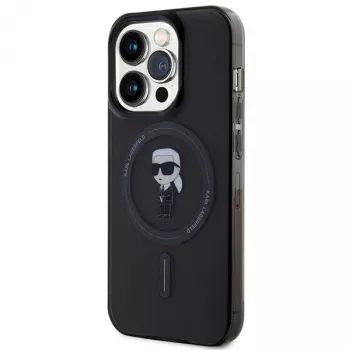 Karl Lagerfeld MagSafe IML Ikonik -kotelo iPhone 15 Pro musta