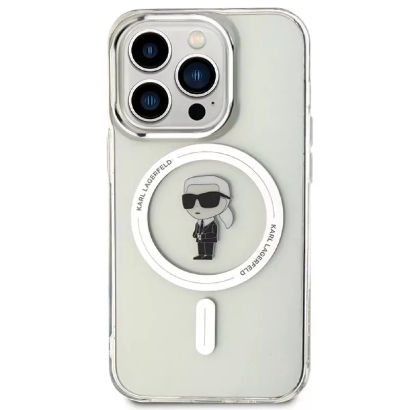 Karl Lagerfeld MagSafe IML Ikonik -kotelo iPhone 15 Pro läpinäkyvä