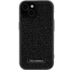 Karl Lagerfeld KLHCP15SHDSPLK iPhone 15 / 14 / 13 6.1 musta kovakotelo strassilogo metallilevy