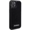 Karl Lagerfeld KLHCP15SHDSPLK iPhone 15 / 14 / 13 6.1 musta kovakotelo strassilogo metallilevy