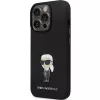 Karl Lagerfeld KLHCP14LSMHKNPK Ikonik Metal Pin silikonikotelo iPhone 14 Pro 6,1 musta