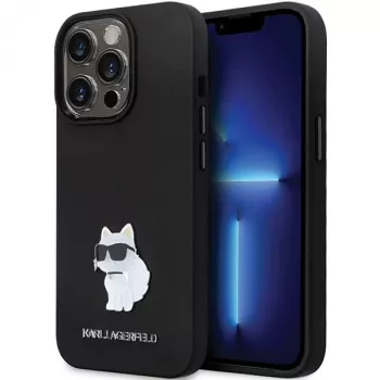 Karl Lagerfeld KLHCP13LSMHCNPK iPhone 13 Pro / 13 6.1 musta kovakotelo silikoni C metallineula