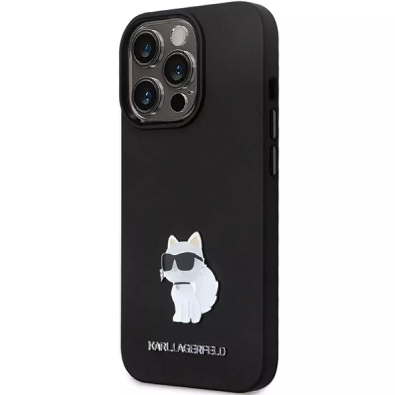 Karl Lagerfeld KLHCP14XSMHCNPK kovakotelo silikoni C metallineula iPhone 14 Pro Max 6.7 musta