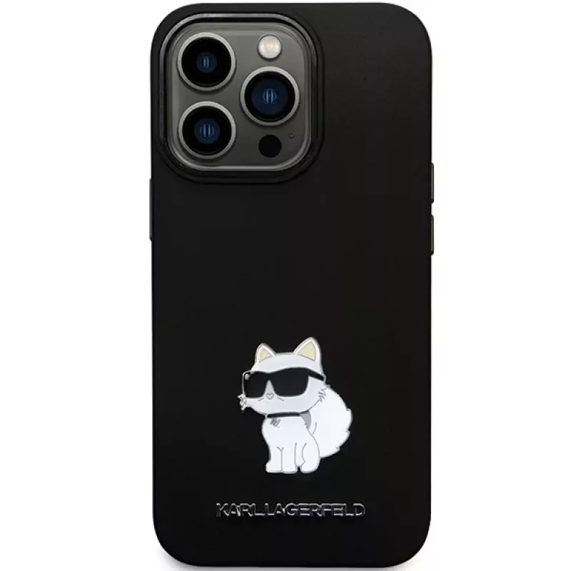 Karl Lagerfeld KLHCP14XSMHCNPK kovakotelo silikoni C metallineula iPhone 14 Pro Max 6.7 musta