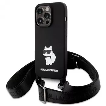 Karl Lagerfeld KLHCP15XSCBSCNK iPhone 15 Pro Max 6.7 kovakotelo musta Crossbody silikoni Choupette