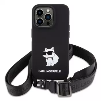 Karl Lagerfeld KLHCP15XSCBSCNK iPhone 15 Pro Max 6.7 kovakotelo musta Crossbody silikoni Choupette