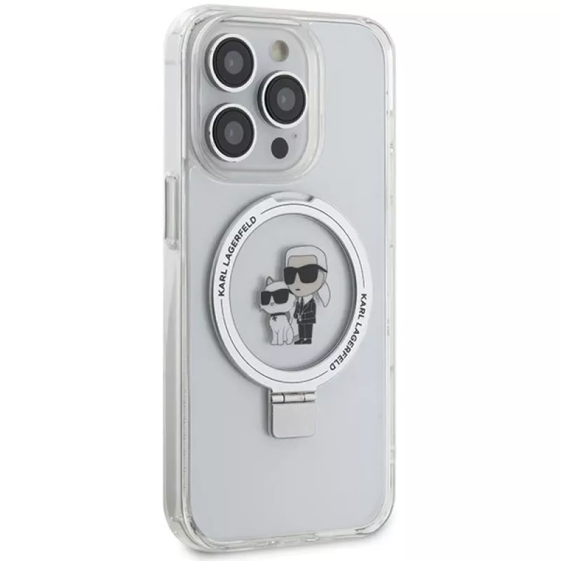Karl Lagerfeld KLHMP15LHMRSKCH kovakotelo rengasteline MagSafe iPhone 15 Pro 6,1 inch valkoinen
