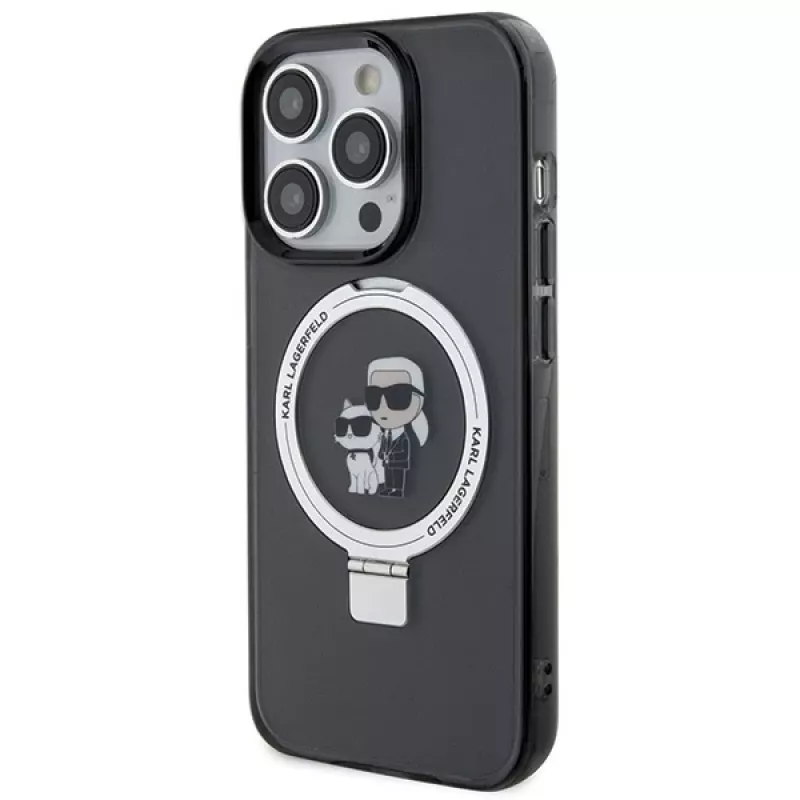 Karl Lagerfeld KLHMP15LHMRSKCK kovakotelo rengasteline MagSafe iPhone 15 Pro 6.1 musta