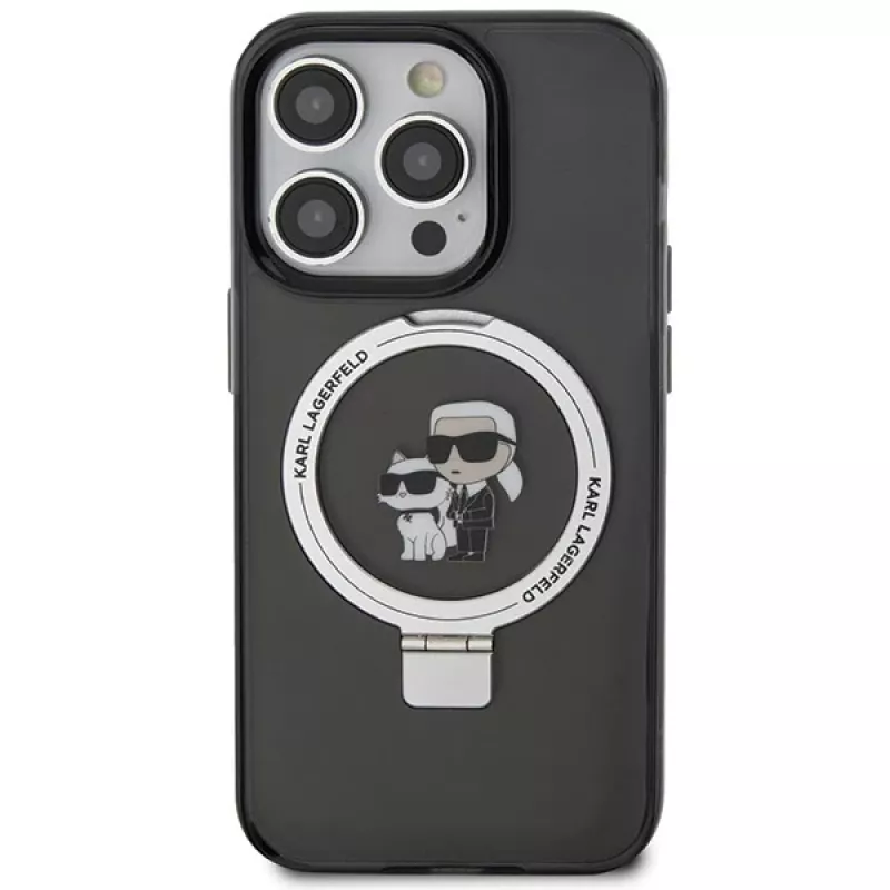 Karl Lagerfeld KLHMP15LHMRSKCK kovakotelo rengasteline MagSafe iPhone 15 Pro 6.1 musta