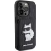 Karl Lagerfeld KLHCP15LSAKCNSCK iPhone 15 Pro 6,1 inch musta hardcase Saffiano korttitasku ja jalusta Monogram Choupette