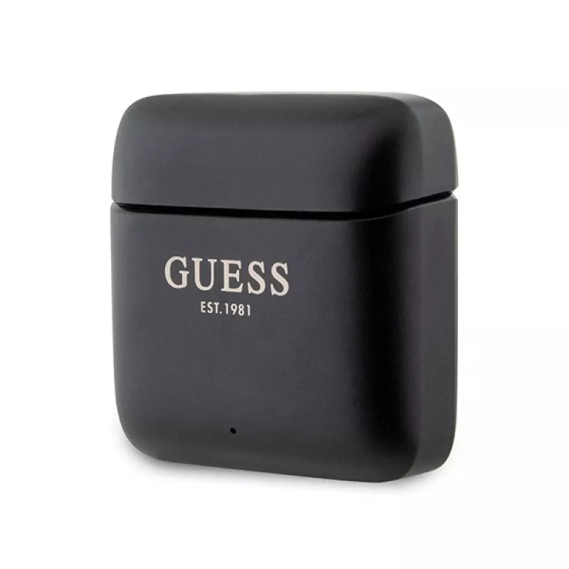 Guess painettu logo True Wireless Stereo Bluetooth -nappikuulokkeet ja latauskotelo (musta)