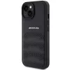 AMG AMHCP15MGSEBK hardcase nahkakotelo kohokuvioiduilla linjoilla iPhone 15 Plus / 14 Plus 6,7
