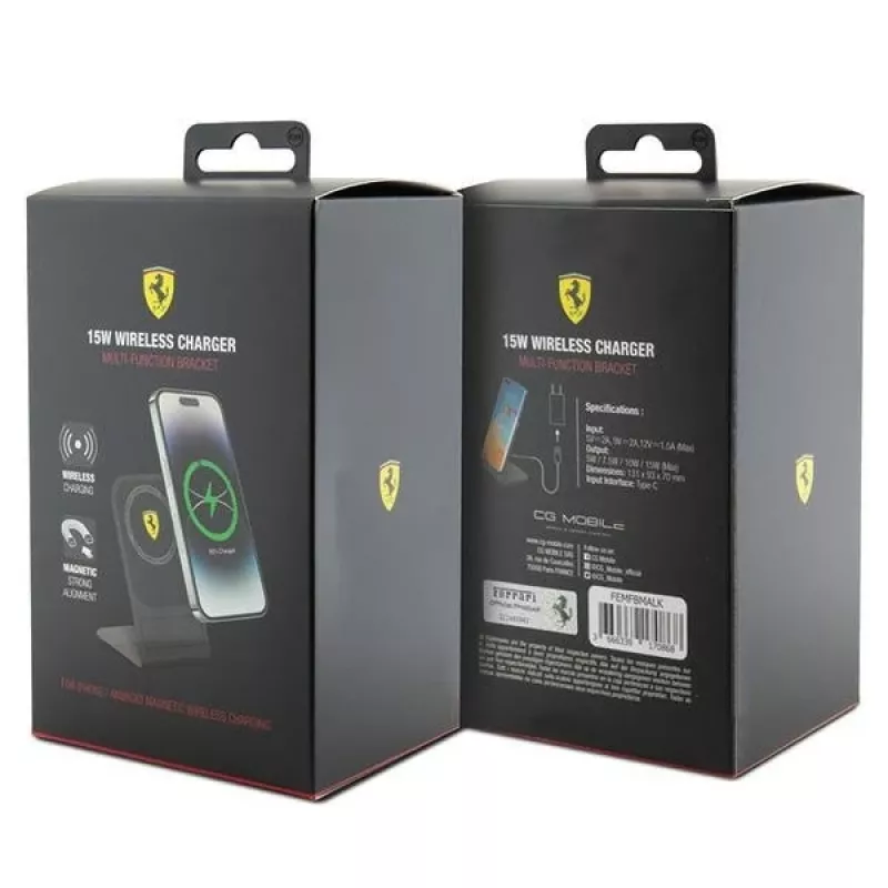 Ferrari 2023 Collection MagSafe 15W langaton latausalusta - musta
