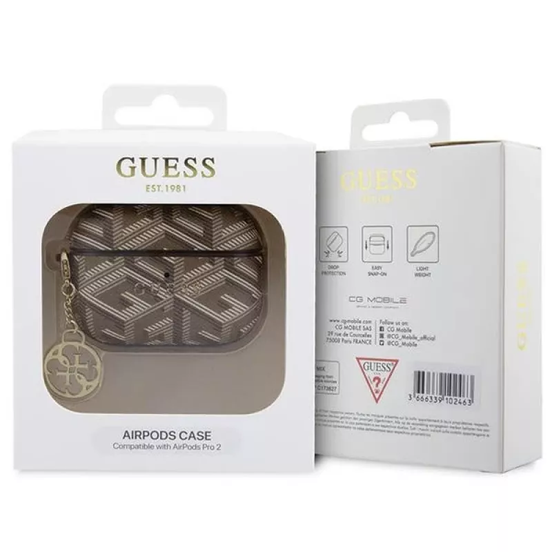 Guess GUAP2PGCE4CW AirPods Pro 2 (2022/2023) kuori ruskea GCube Charm