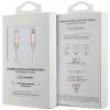 Guess GUCLLALRGDD USB-C - Lightning -kaapeli 1,5 m pikalataus vaaleankulta kohokuvioidulla logolla