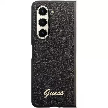 Guess Glitter Script F946 kova kotelo Samsung Galaxy Z Fold5, musta