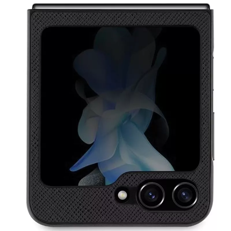 Karl Lagerfeld Saffiano Karl & Choupette Pin -kovakotelo Samsung Galaxy Z Flip5, musta