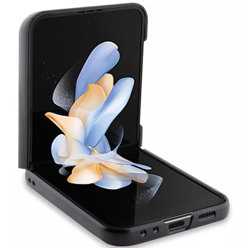 Karl Lagerfeld Saffiano Karl & Choupette Pin -kovakotelo Samsung Galaxy Z Flip5, musta