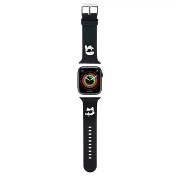 Karl Lagerfeld 3D Rubber Karl & Choupette Heads NFT Apple Watch -ranneke 38/40/41mm musta