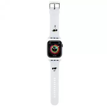 Karl Lagerfeld 3D Rubber Karl & Choupette Heads NFT Apple Watch -ranneke 42/44/45/49mm valkoinen