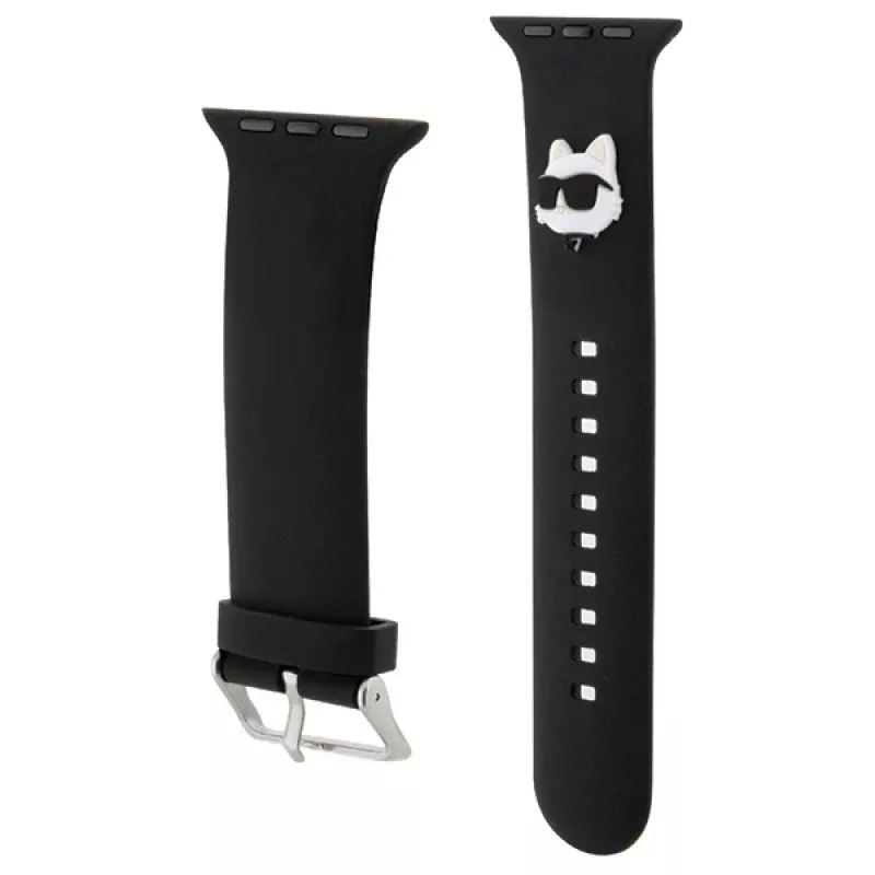Karl Lagerfeld 3D Rubber Choupette Head -ranneke Apple Watch 38/40/41mm musta