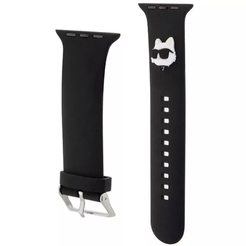 Karl Lagerfeld 3D Rubber Choupette Head Apple Watch -ranneke 42/44/45/49mm musta