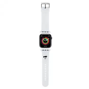 Karl Lagerfeld 3D Rubber Choupette Head Apple Watch -ranneke 42/44/45/49mm valkoinen
