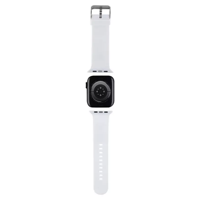 Karl Lagerfeld 3D Rubber Choupette Head Apple Watch -ranneke 42/44/45/49mm valkoinen