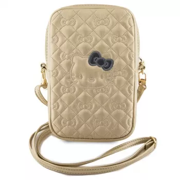Hello Kitty tikattu rusetti -ranneke crossbody-puhelinlaukku kulta