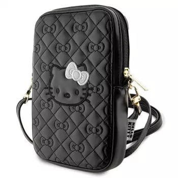 Hello Kitty tikattu rusetti -ranneke - crossbody-puhelinlaukku (musta)