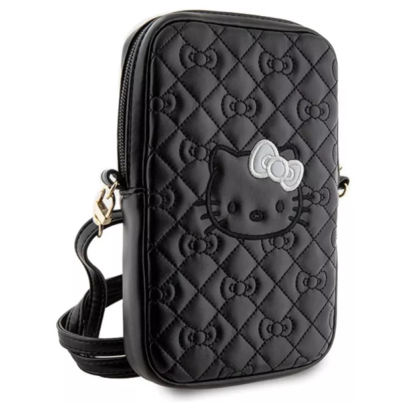 Hello Kitty Quilted Bows Strap - puhelimen olkalaukku (musta)