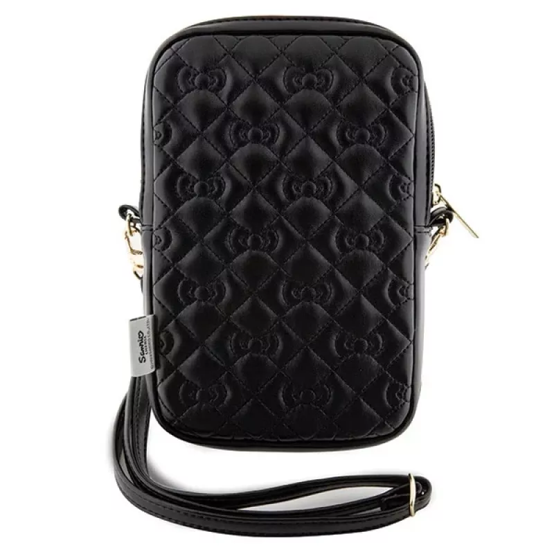 Hello Kitty Quilted Bows Strap - puhelimen olkalaukku (musta)