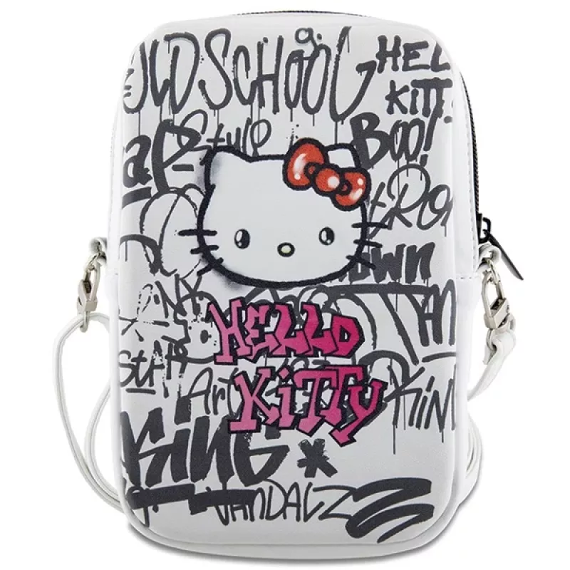 Hello Kitty olkalaukku Graffiti Kitty Head valkoinen