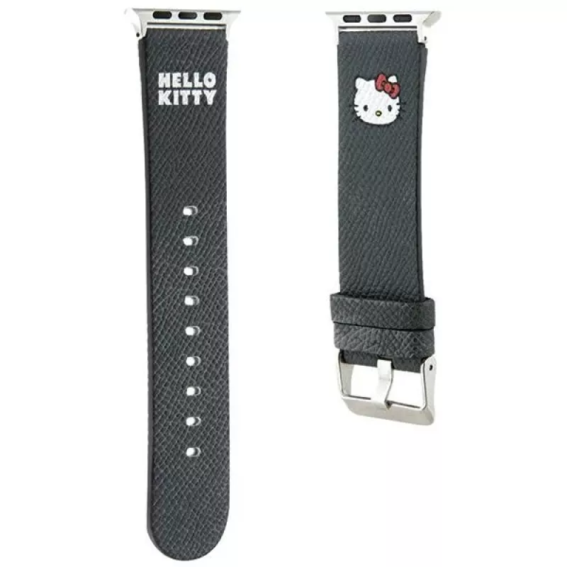 Hello Kitty HKAWMPGKHK Apple Watch -ranneke 38/40/41mm musta silikoni