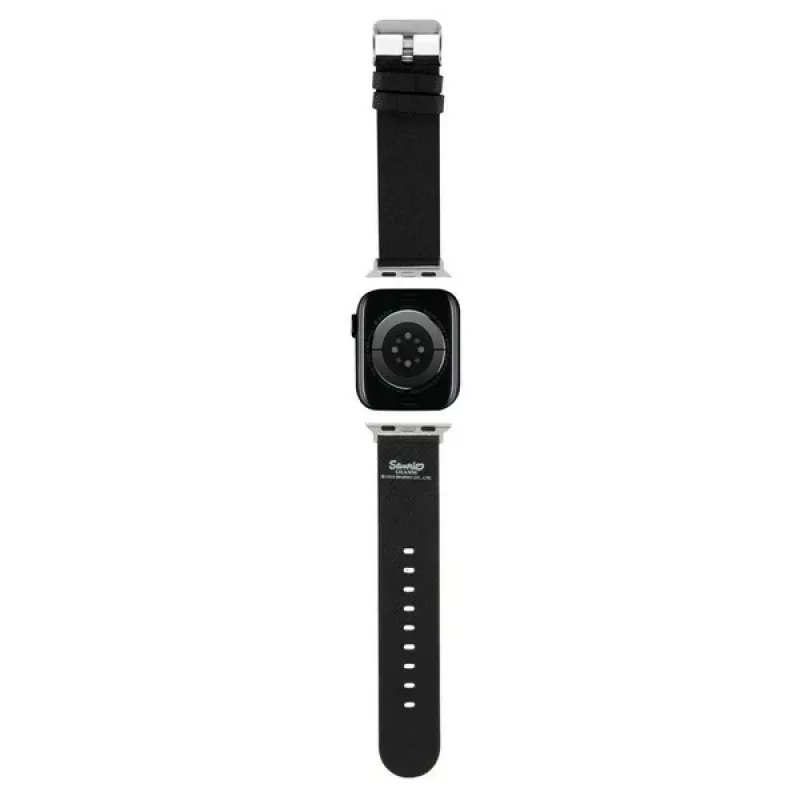 Hello Kitty HKAWMPSAPSK Apple Watch -ranneke 38/40/41mm musta silikoni Heads & Bows -kuvio