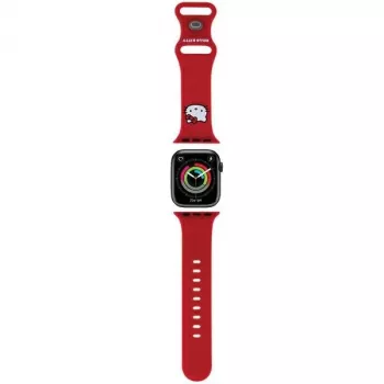 Hello Kitty HKAWMSCHBLR Apple Watch -ranneke 38/40/41 mm punainen silikoni Kitty Head