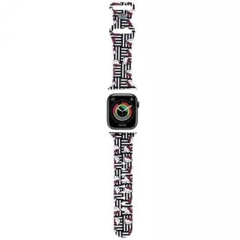 Hello Kitty HKAWMSDIESK Apple Watch -ranneke 38/40/41 mm musta silikoni Heads & Stripes