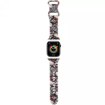 Hello Kitty HKAWMSDGPTE Apple Watch -ranneke 38/40/41 mm beige silikoni Graffiti Tags