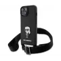 Karl Lagerfeld Saffiano Case Metal Ikonik iPhone 15 musta
