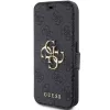 Guess GUBKP15L4GMGGR iPhone 15 Pro 6,1 tuuman harmaa kirjakotelo 4G metallilogo