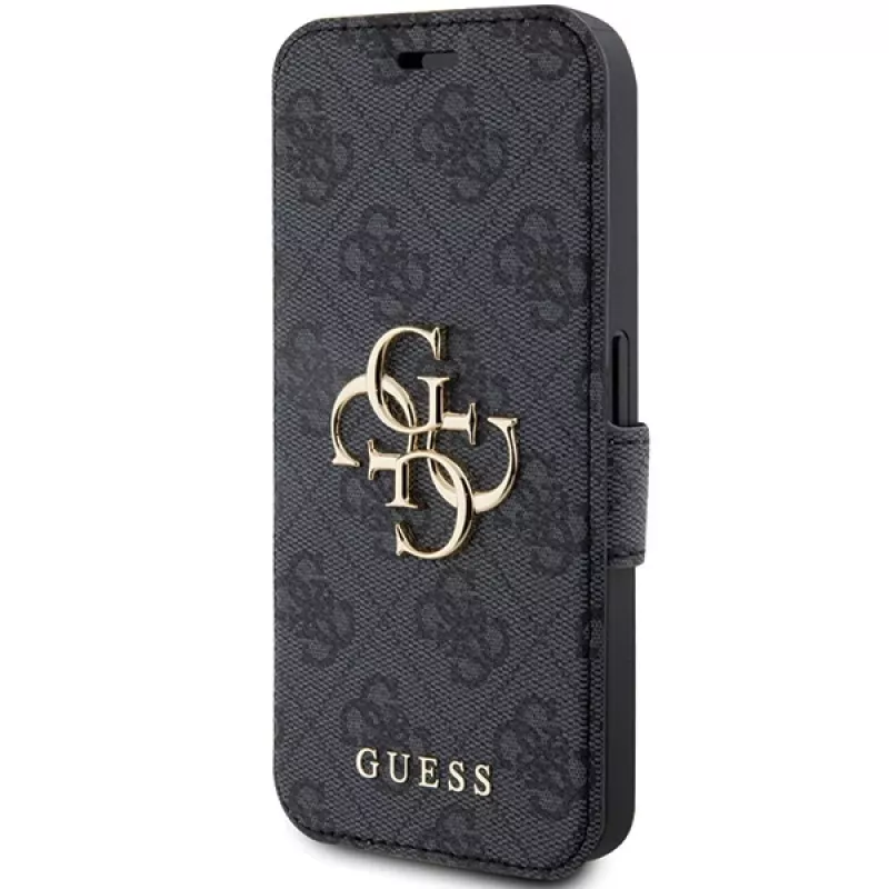 Guess GUBKP15L4GMGGR iPhone 15 Pro 6,1 tuuman harmaa kirjakotelo 4G metallilogo